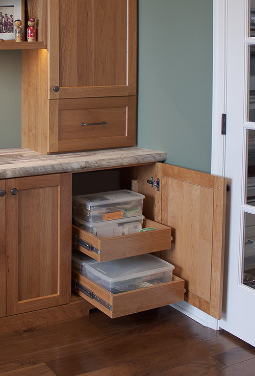 Home Office Cabinet with Pullout Storage Drawers