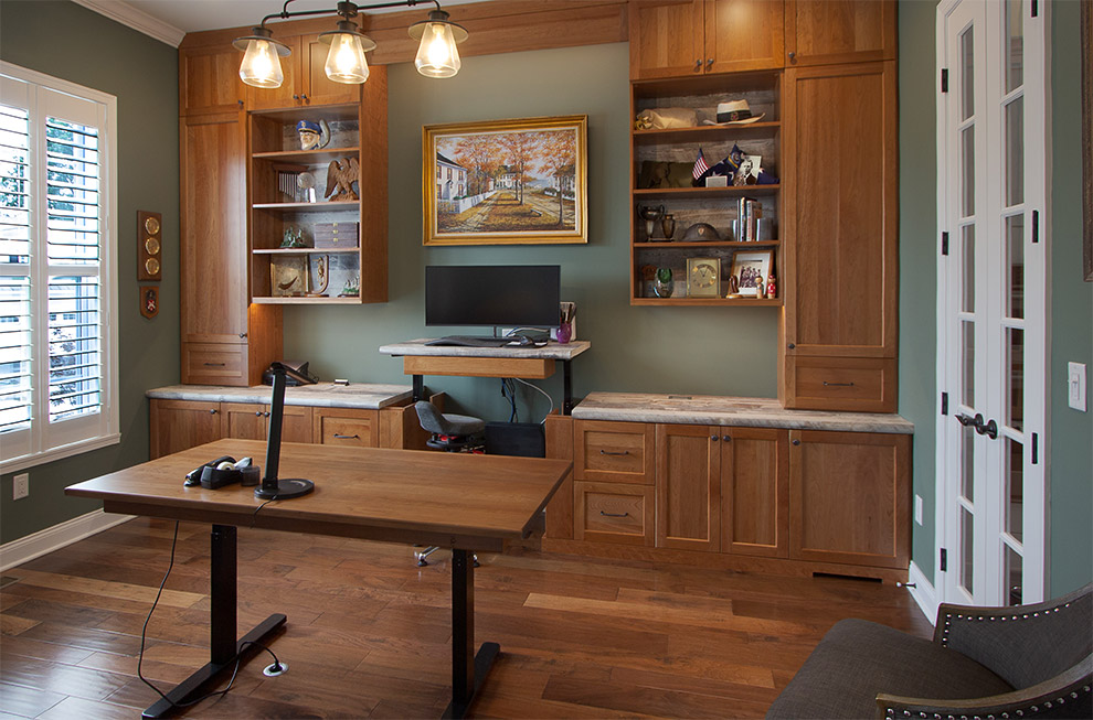 Custom Home Office with Sit-Stand Desk