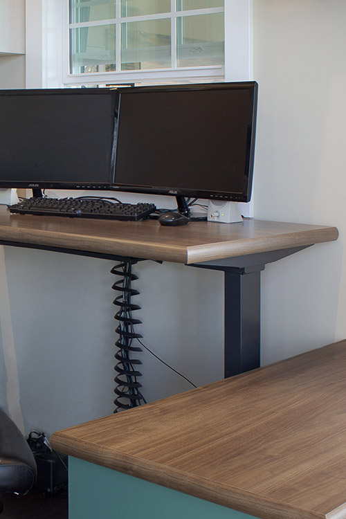Sit-Stand Office Desk Cable Management