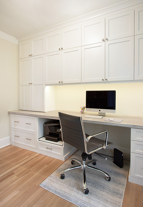 White Home Office with Lateral File Drawers abd Pullout Printer Shelf