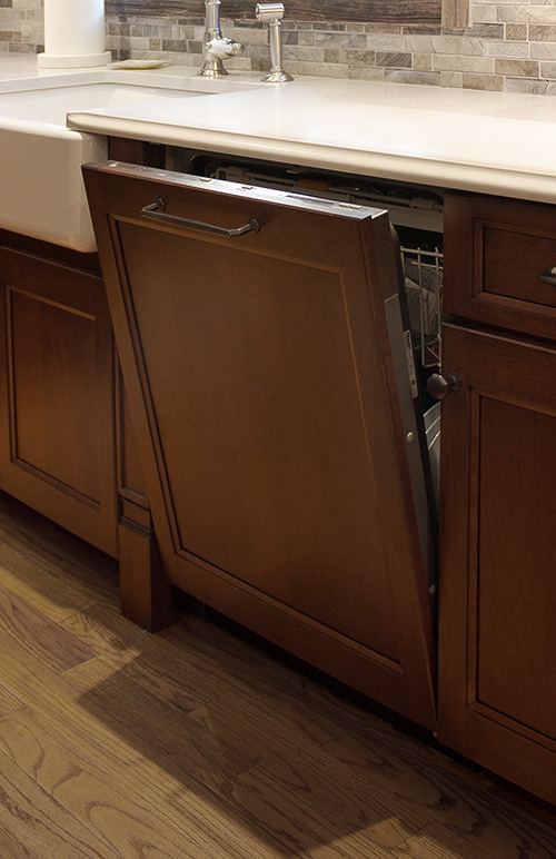 Dishwasher Cabinet Door Panel Close Up