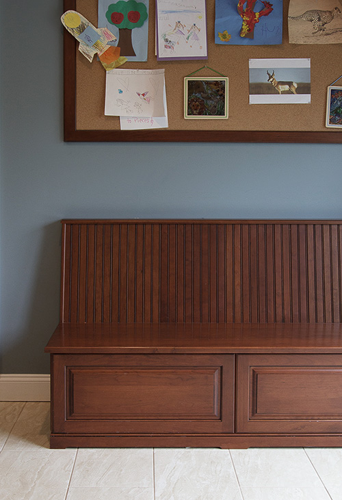 Kitchen Bench with Matching Corkboard