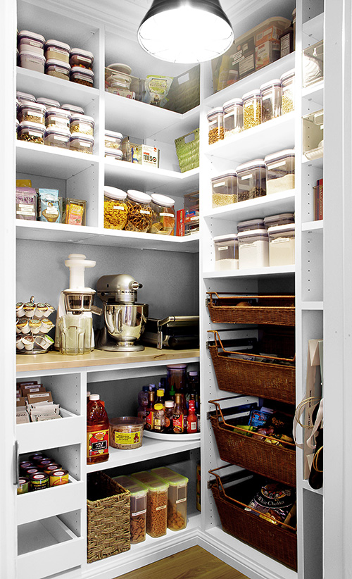 Kitchen Pantry with Sliding Baskets