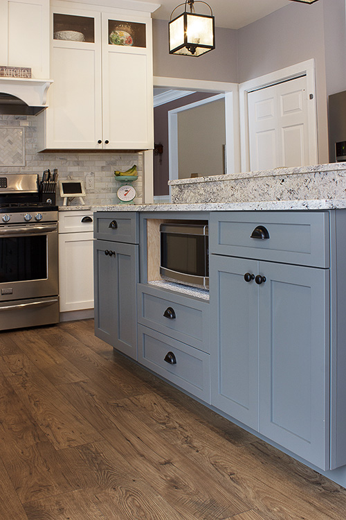 Kitchen Island Storage with Microwave Shelf