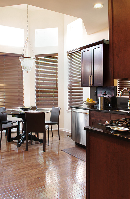 Earthy Brown Shaker Door Cabinets Complement the Home's Style