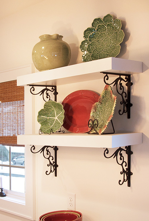 Thick Shelves for Renovated Barn Kitchen