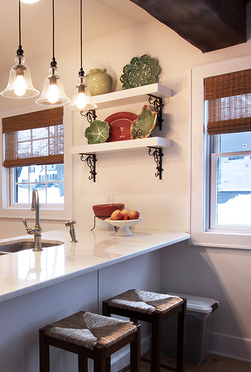 Open Shelves for Renovated Barn Kitchen