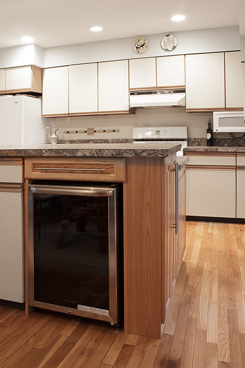 Kitchen Island with Wine Refrigerator