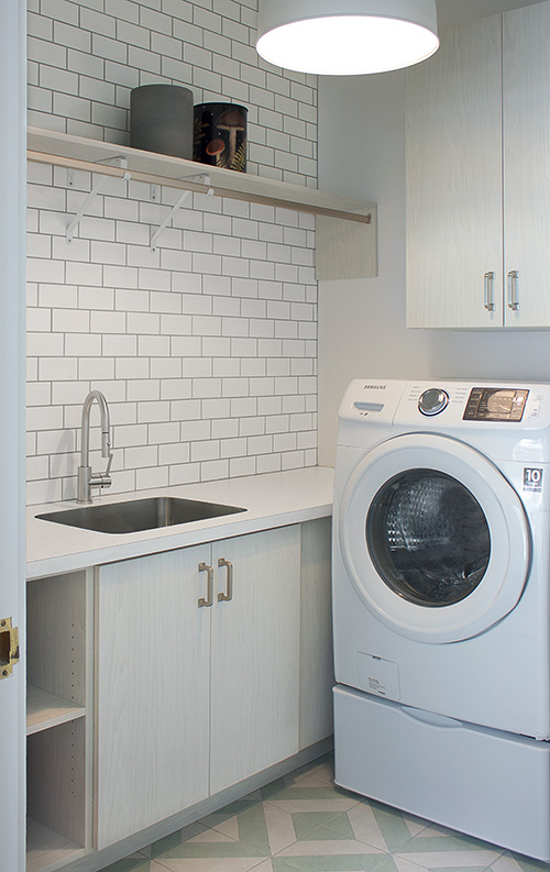 Inviting White Laundry Room