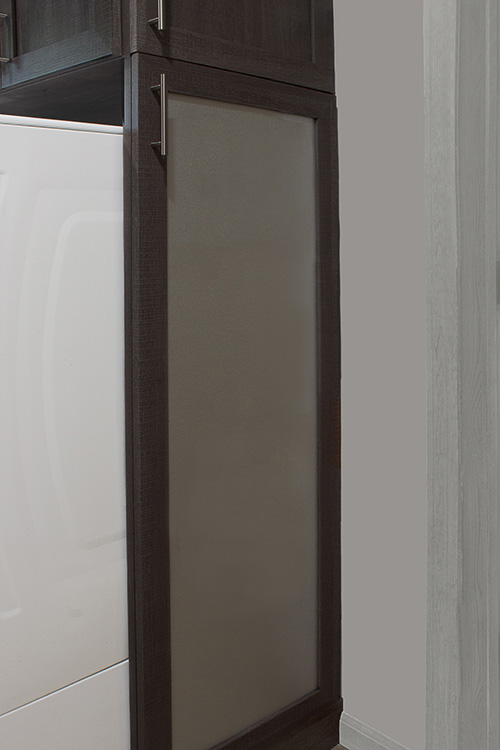 Cabinet with Concealed Mop and Broom Hooks
