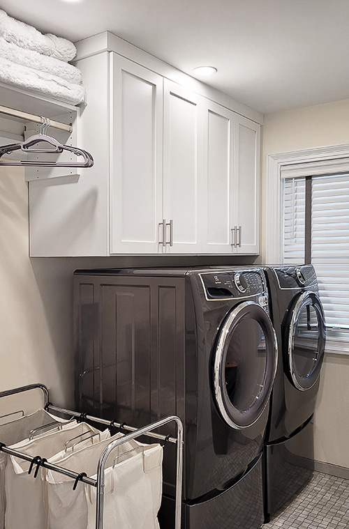 Upper Laundry Cabinets Shaker Doors with Hanging Space