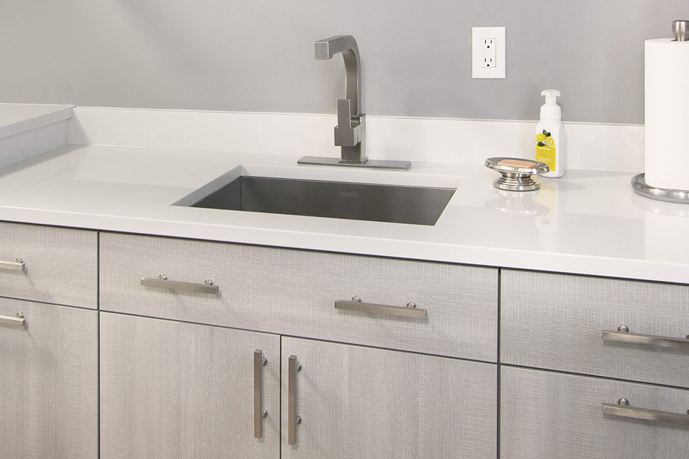 Laundry Room Sink with Cabinets and Drawers
