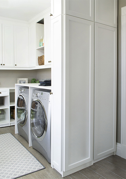 Slim Laundry Room Cabinet with Foldaway Ironing Board