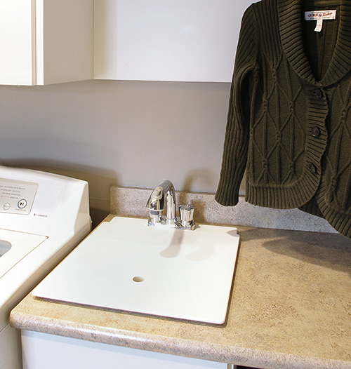 Cover for Laundry Room Sink to Expand Folding Counter