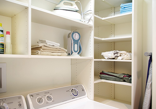 Laundry Storage Open Shelving