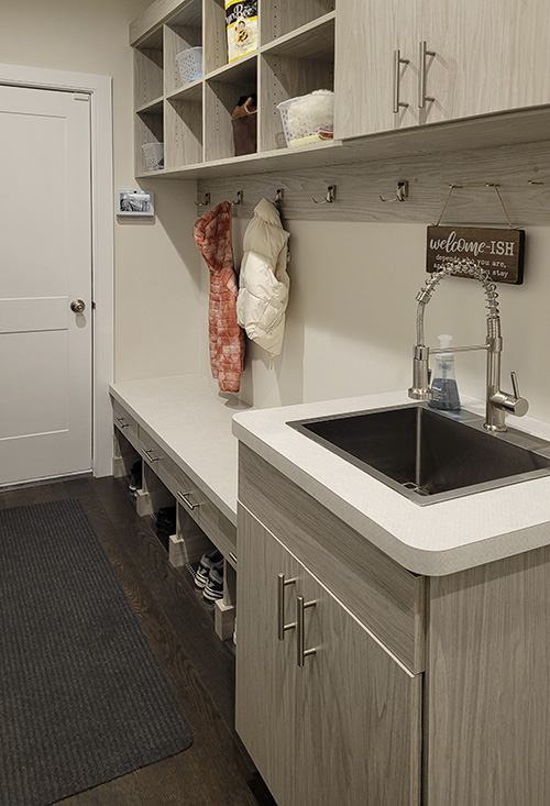 Mudroom Bench with Drawers Shoe Storage and Open Shelves and Coat Storage