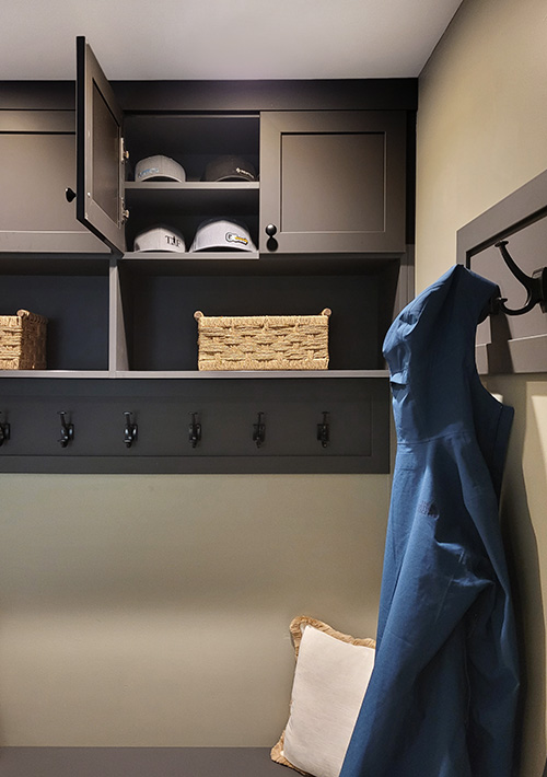 Mudroom Cabinets with Open Shelves and Coat Rack - View More Options