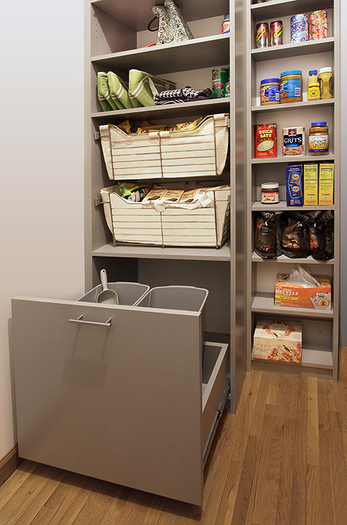 Pantry Pull Out Bins for Dog Food and Sliding Baskets