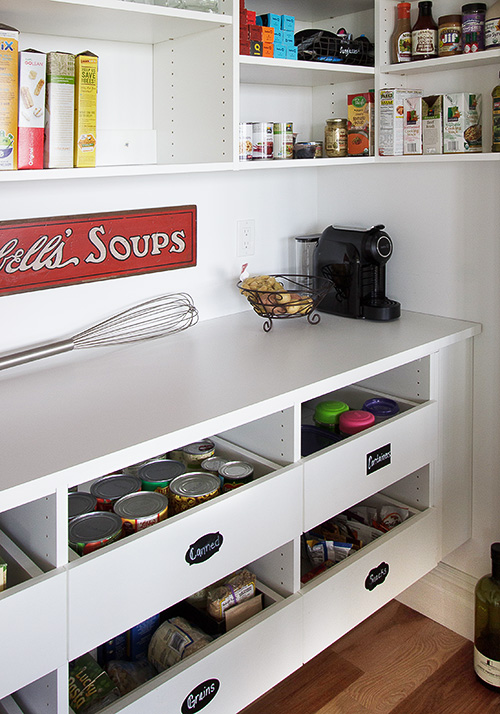 Pantry Pull-out Drawers Close Up