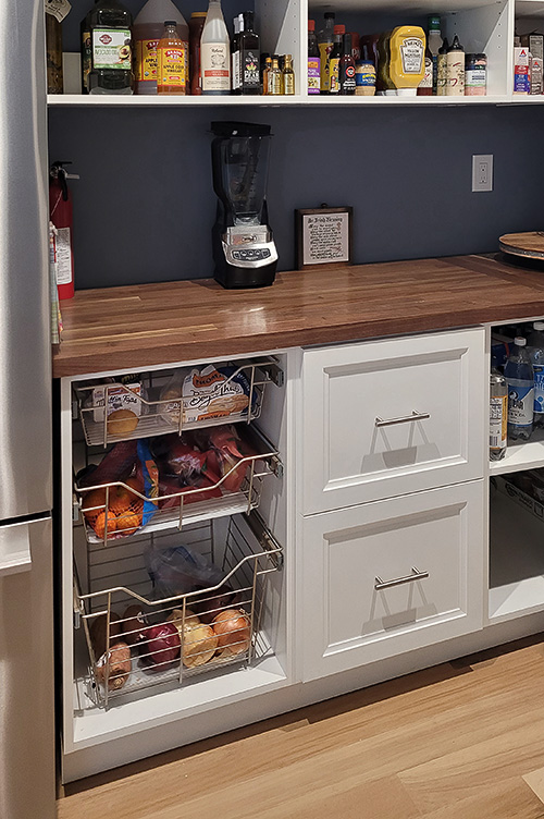 Pantry Sliding Baskets with Bottom Liner