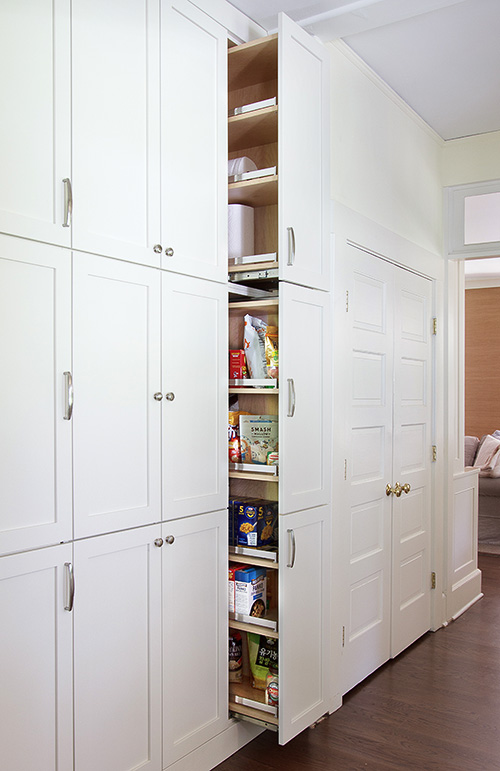 Floor to Ceiling Sliding Pantry Shelves