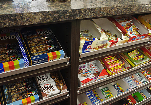 Expand Display Cabinet with Shelf Fencing Close Up