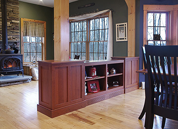 Cabinet Room Divider with Storage and Open Shelves