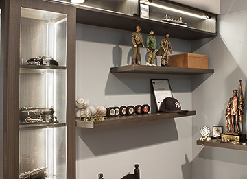 Display Cabinets for HO Train and Baseball Memorabilia Collections