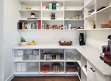 Custom L-Shaped Pantry with Storage