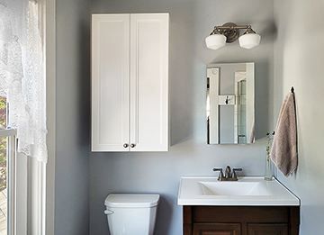 Custom White Medicine Cabinet with Bathroom Storage Upgrade