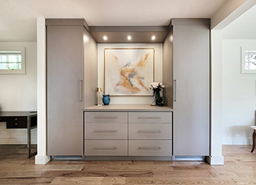 Custom Home Built-In Cabinetry Storage Solution