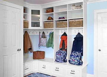 Family Mudroom Lockers with Seat Bench