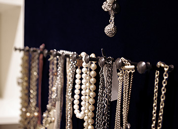 Velvet Lined Necklace Cabinet Door