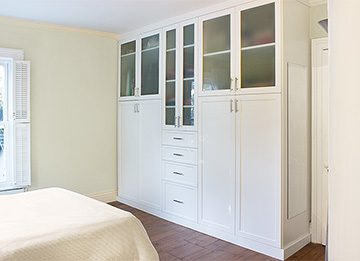 Wardrobe Armoires with Glass Door Inserts