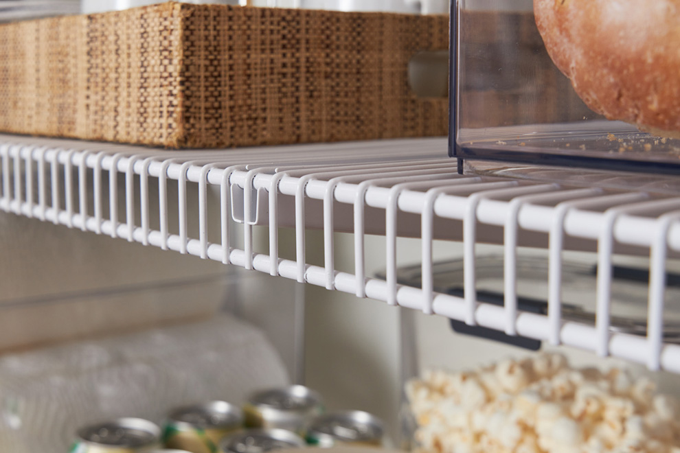 Close Up of Laundry Wire Shelving